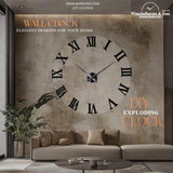 Frameless Large 3D Wall Clock with Warranty.