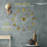 Frameless Large 3D Wall Clock with Warranty.