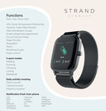 STRAND DENMARK SMART WATCH - BLACK CASE BLACK MESH STRAP