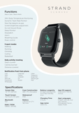 STRAND DENMARK SMART WATCH - BLACK CASE BLACK MESH STRAP