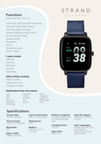 STRAND DENMARK SMART WATCH - BLACK CASE BLUE STRAP (K)