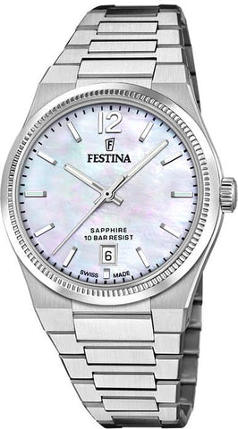 FESTINA WOMEN'S WATCH SWISS MADE RIVÉ F20052/1 BEIGE (C5)