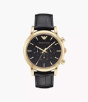 Armani Men's Chronograph Black Leather Watch AR1917