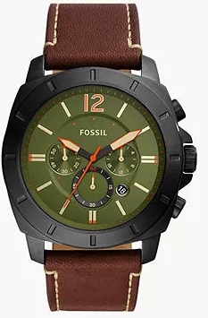 FOSSIL Privateer Chronograph Dark Brown Leather Watch BQ2760(P)