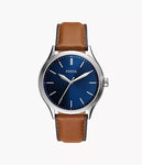 Fossil Three-Hand Brown Leather Watch BQ2863
