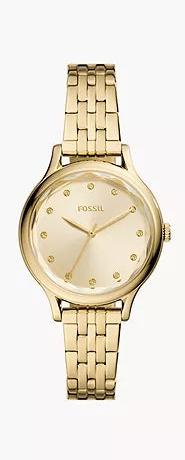 FOSSIL Laney Three-Hand Gold-Tone Stainless Steel Watch BQ3863