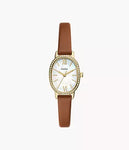 Fossil Penny Three-Hand Medium Brown Leather Watch BQ3973