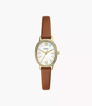 Fossil Penny Three-Hand Medium Brown Leather Watch BQ3973