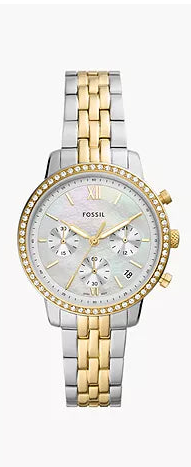 FOSSIL Neutra Mother-of-Pearl Chronograph Dial Two Tone Bracelet Women's Watch ES5216