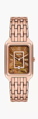 FOSSIL Raquel Three-Hand Date Rose Gold-Tone Stainless Steel Watch ES5323