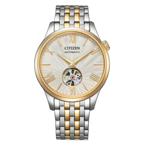 CITIZEN  Automatic White Dial Two-Tone Men's Watch NH9136-88A