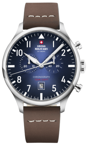 Swiss Military By Chrono Orologio Donna – Cassa In Acciaio, Quadrante Blu E Cinturino In Acciaio INOX, Impermeabile 100m