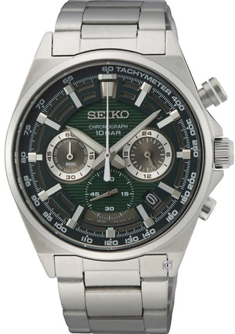 Seiko Men's Collection Analog Green Dial Metal Watch-SSB405P1 (P)
