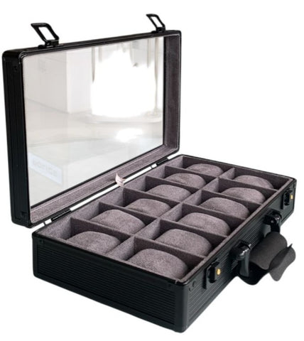 12 PCS LUXURY WATCH COLLECTOR BOX BLACK