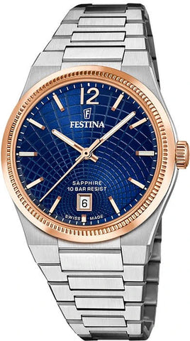 FESTINA WOMEN'S WATCH SWISS MADE RIVÉ F20066/3 BLUE (C5)