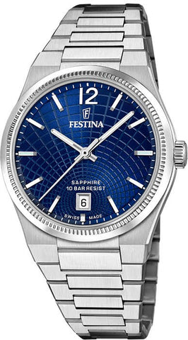 FESTINA WOMEN'S WATCH SWISS MADE RIVÉ F20052/7 BLUE (C5)