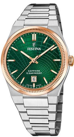 FESTINA SWISS MADE MEN'S WATCH RIVÉ F20065/3 GREEN (C5)