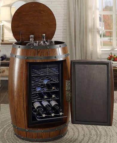Classic Wine Barrel refrigerator - Dark oak finish