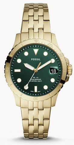 FOSSIL FB-01 Three-Hand Date Gold-Tone -ES4746