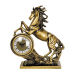 Bronze like horse statue resin table clock 963BK (K)