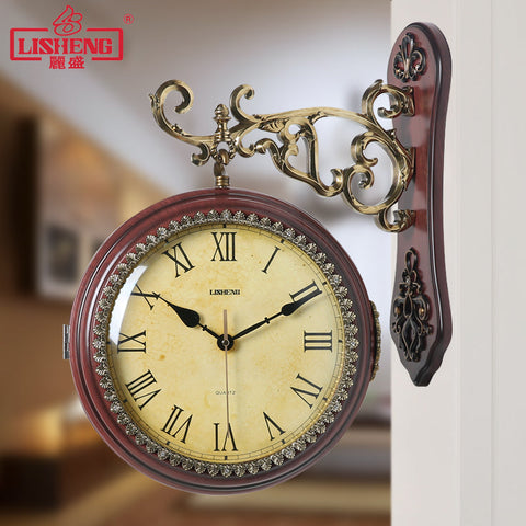 Lisheng European-style double-sided wall clock AB8075-A-1 (K)
