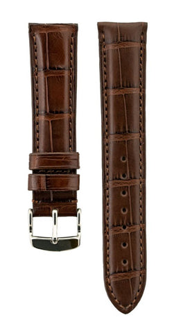 Brown Crocodile 22MM Leather strap